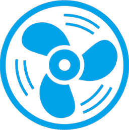 Blue Rotating Fan